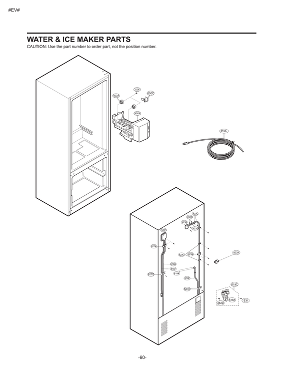 Water/ice maker parts