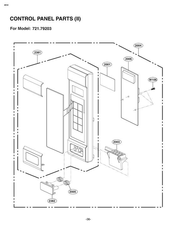 CONTROL PANEL PARTS