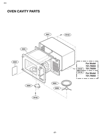 Oven cavity parts