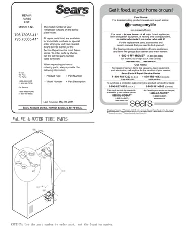 Valve/water tube parts