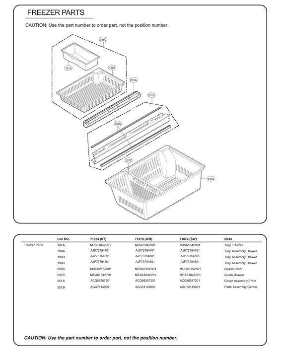 Freezer parts