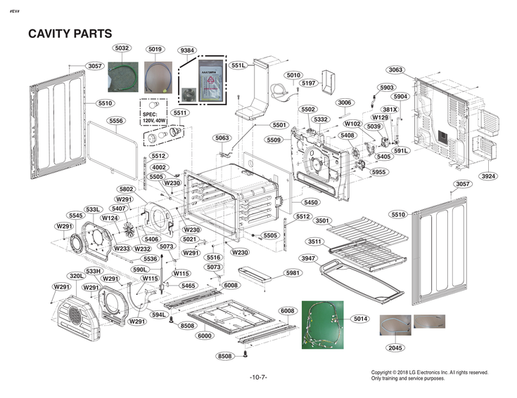 Cavity parts