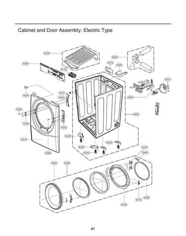 Cabinet/door assy: electric type