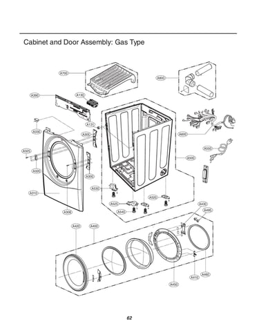 Cabinet/door assy: gas type