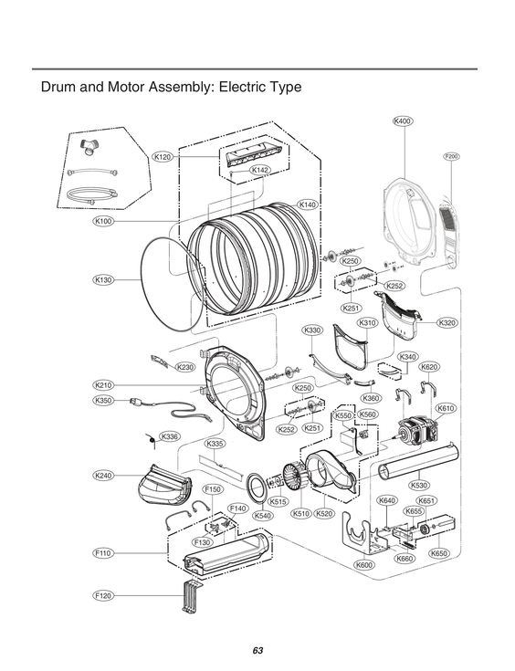 DRUM/MOTOR ASSY: ELECTRIC TYPE