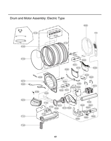 Drum/motor assy: electric type