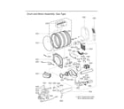 LG DLG3501W/00 drum/motor assy: gas type diagram