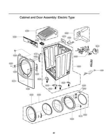 Cabinet/door assy: electric type