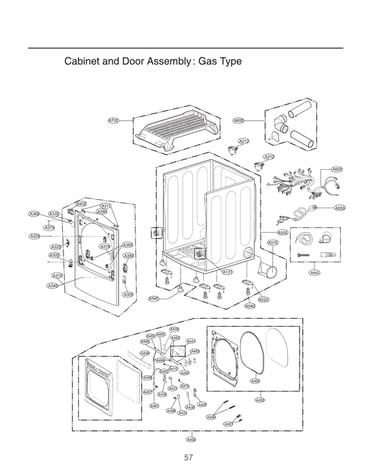 Cabinet/door assy: gas type