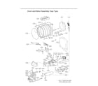 LG DLG7301WE/00 drum/motor assy: gas type diagram