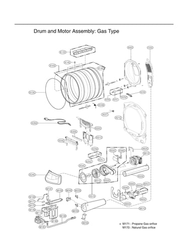 Drum/motor assy: gas type