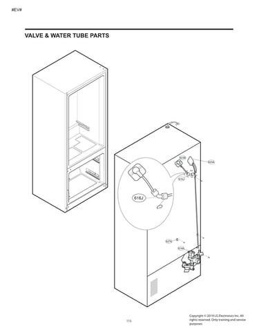 Valve/water tube parts