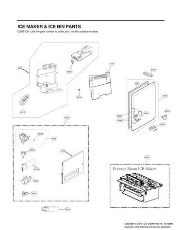 Ice maker/ice bin parts