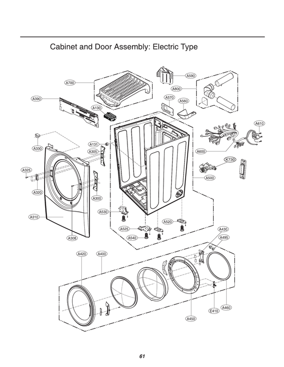 Cabinet/door assy: electric type