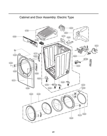 Cabinet/door assy: electric type