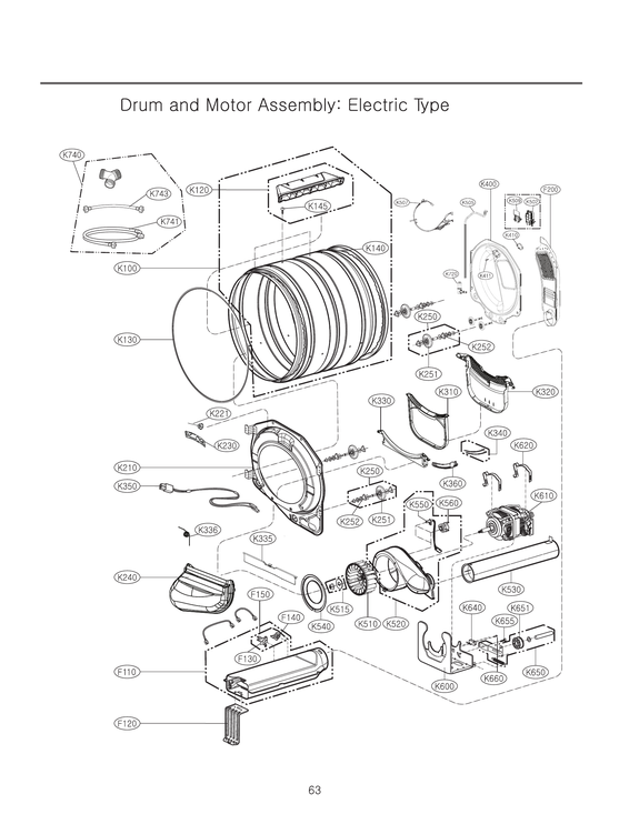 DRUM/MOTOR ASSY: ELECTRIC TYPE