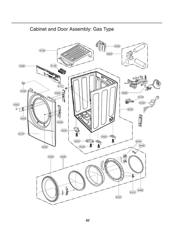 CABINET/DOOR ASSY: GAS TYPE