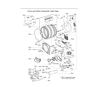 LG DLGX3901W drum/motor assy: gas type diagram