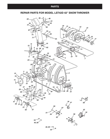 Auger housing/impeller/chute