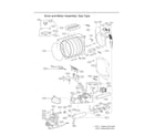 LG DLGX7901BE drum/motor assy: gas type diagram