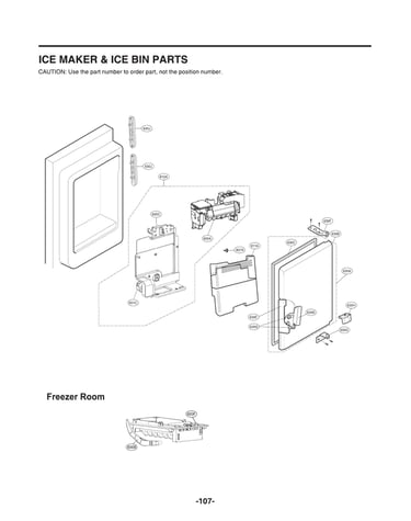 Ice maker/ice bin parts