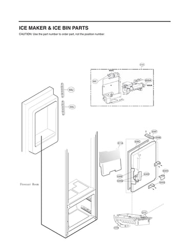 Ice maker/ice bin parts