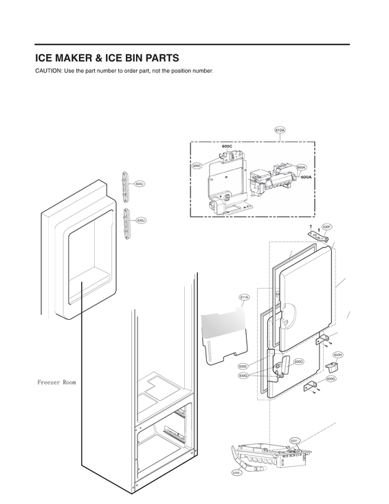 Ice maker/ice bin parts