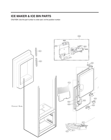Ice maker/ice bin parts