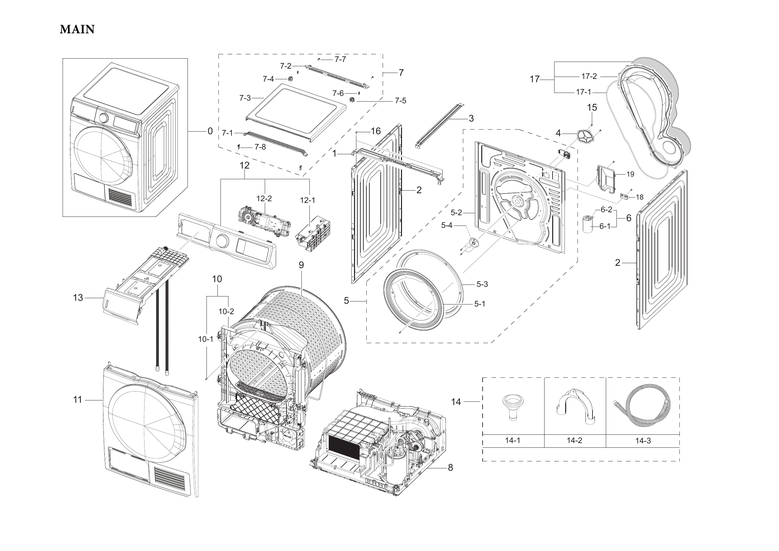 Main unit parts