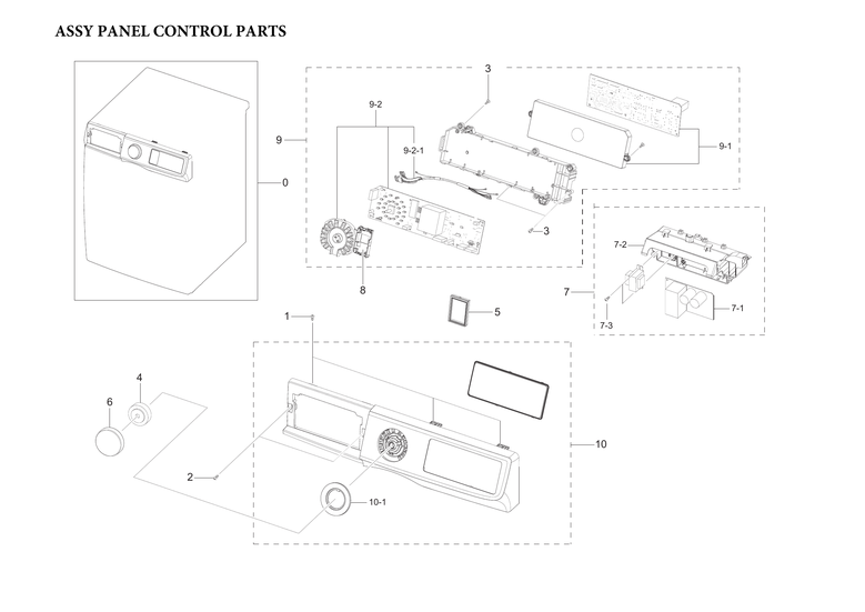 Control panel parts assy