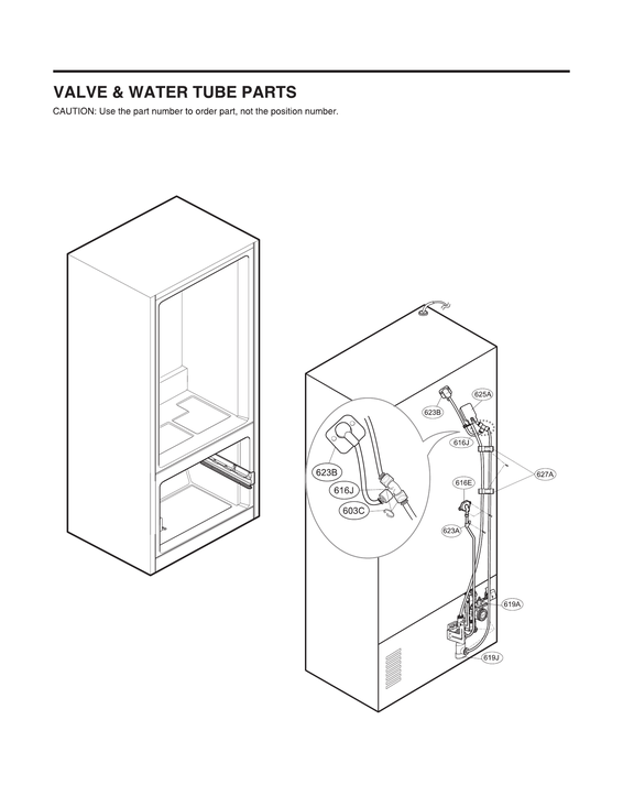 Valve/water tube parts