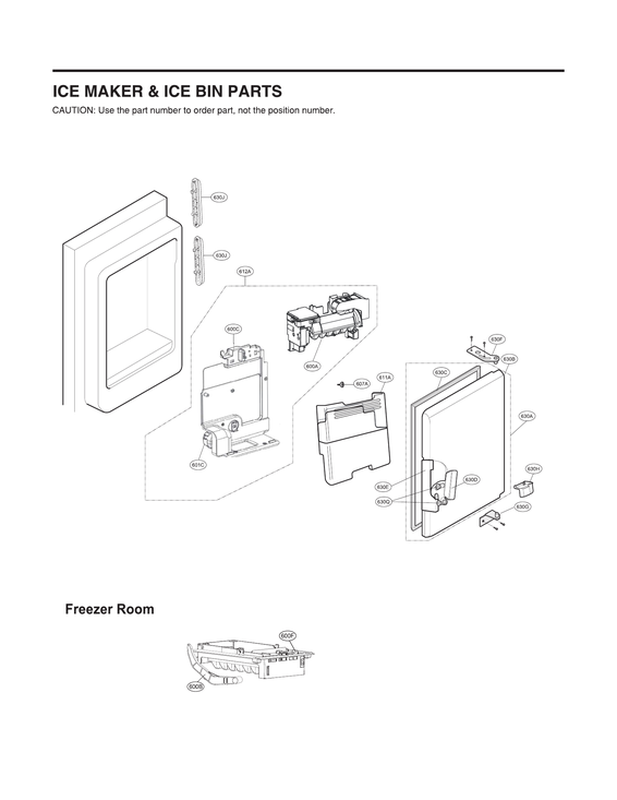 Ice maker/ice bin parts