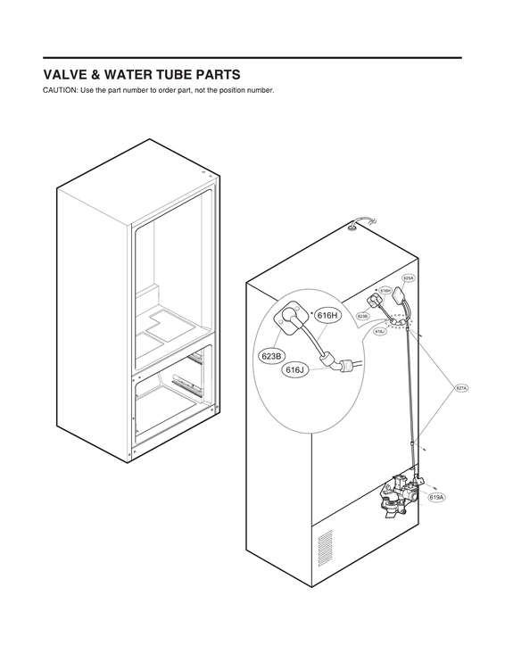 Valve/water tube parts