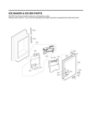Ice maker/ice bin parts