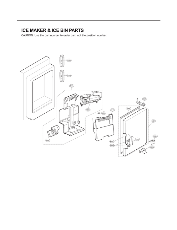 Ice maker/ice bin parts
