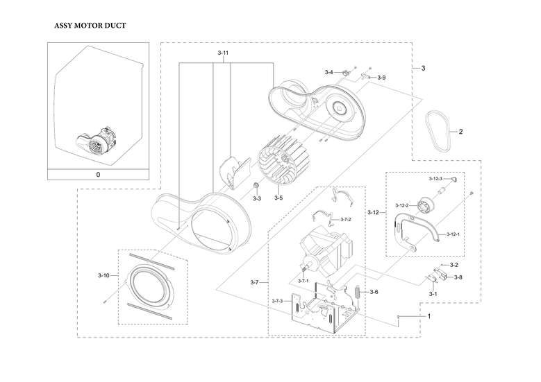 Motor duct assy