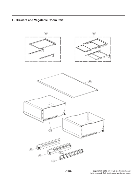 Drawers/vegetable room parts