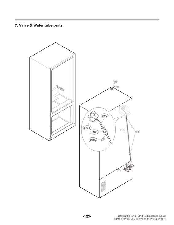 Valve/water tube parts