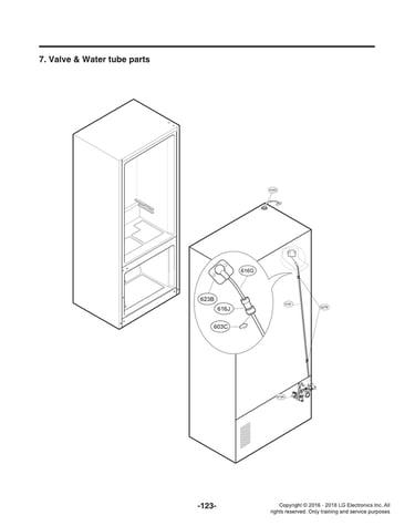 Valve/water tube parts