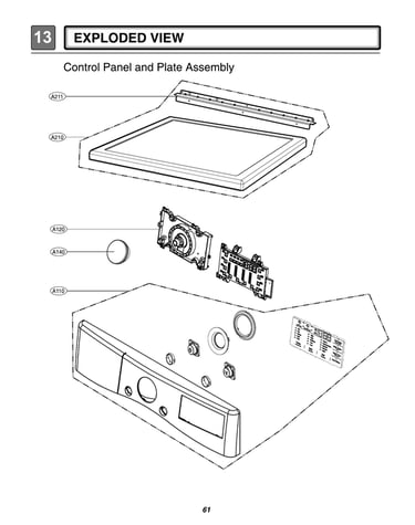 Control panel/plate parts