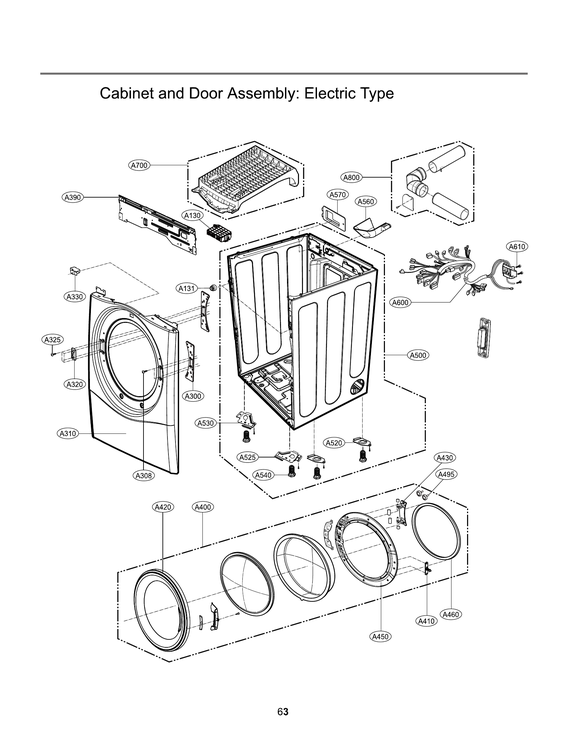 Cabinet/door assy: electric type