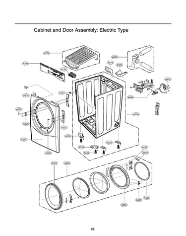 Cabinet/door assy: electric type