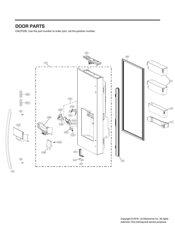 Dispenser door parts