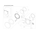 Samsung DVE50R8500W/A3-00 front frame/door assy diagram