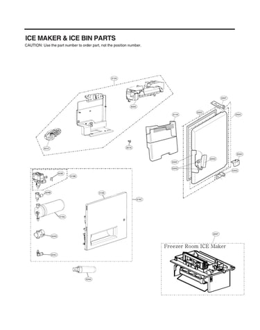Ice maker & ice bin parts
