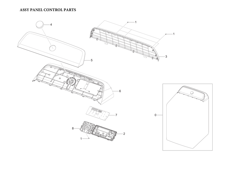 Assy panel control parts