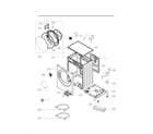 LG WM3499HVA/00 cabinet and control assembly parts diagram