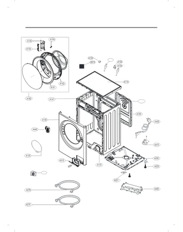 Cabinet and control assembly parts