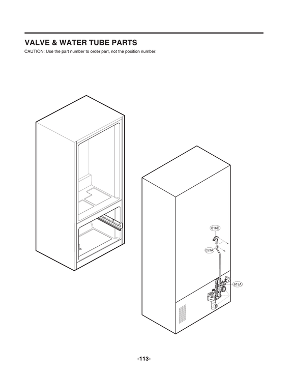 Valve/water tube parts