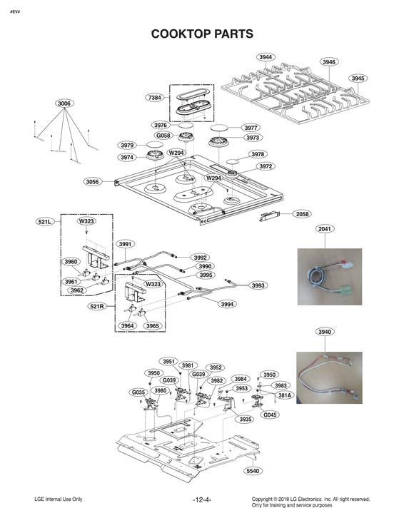 Cooktop parts